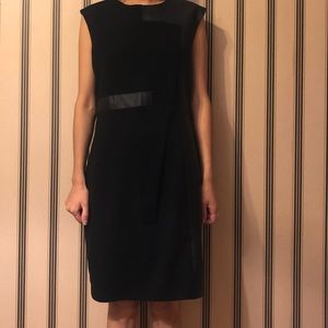 Black dress with leather strip, perfect for night